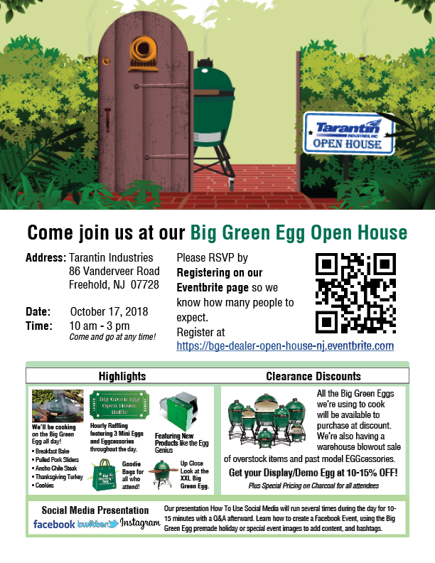 Invitation to a Big Green Egg Open House.